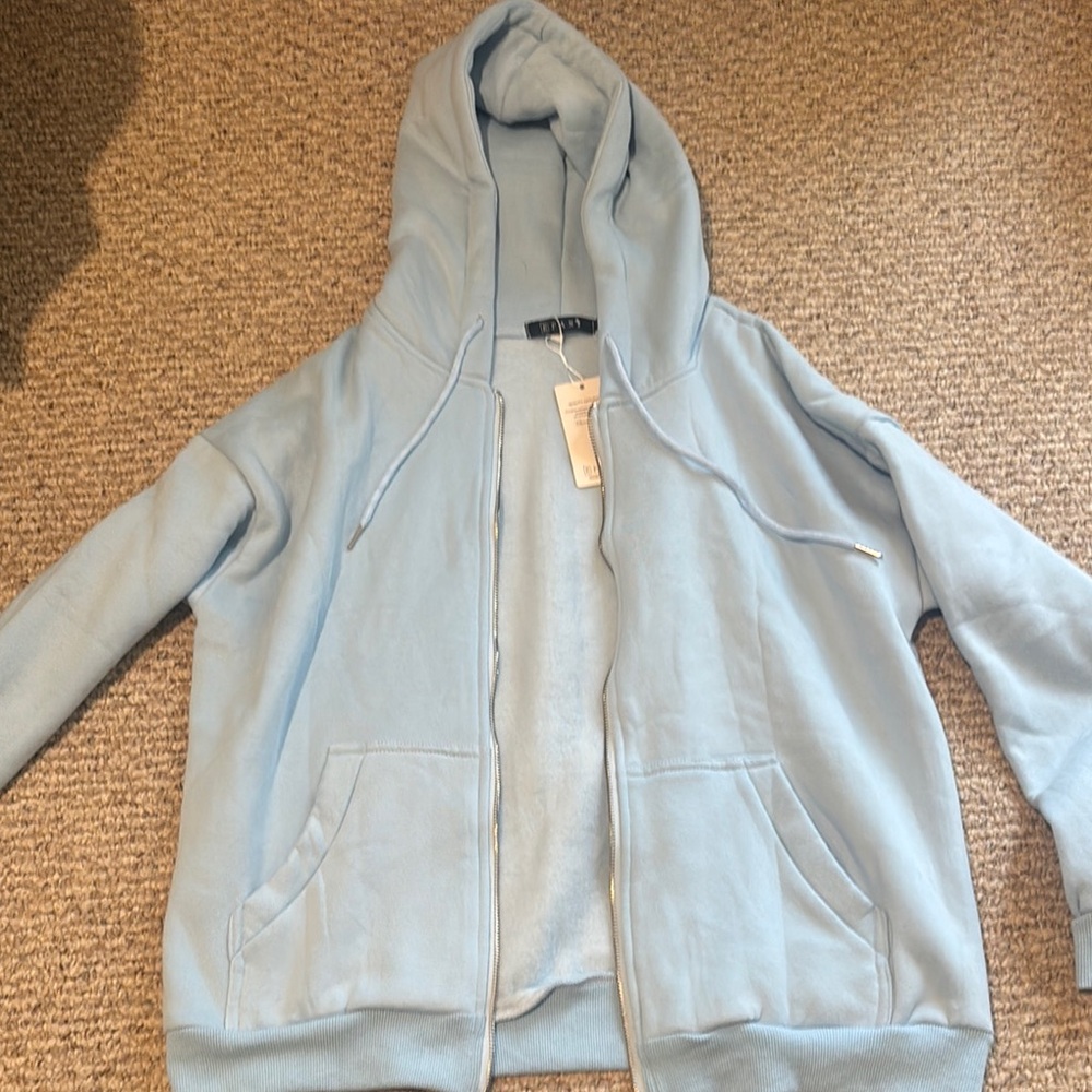 Women’s Baby Blue Zip-Up Hoodie